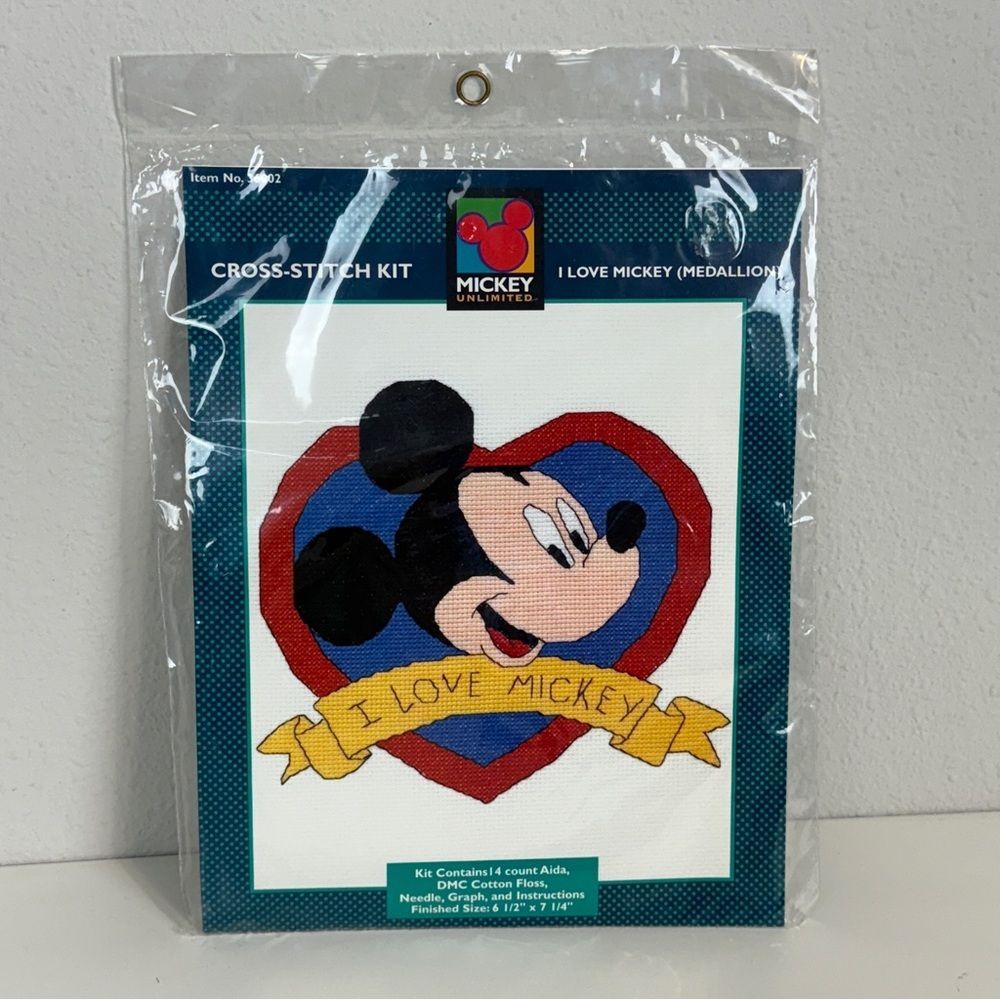 Disney Mickey Unlimited I Love Mickey Cross Stitch Kit NIP
